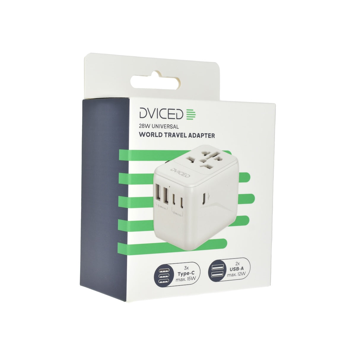 Dviced univerzalni potovalni adapter 28 W - bela - iSTYLE SI