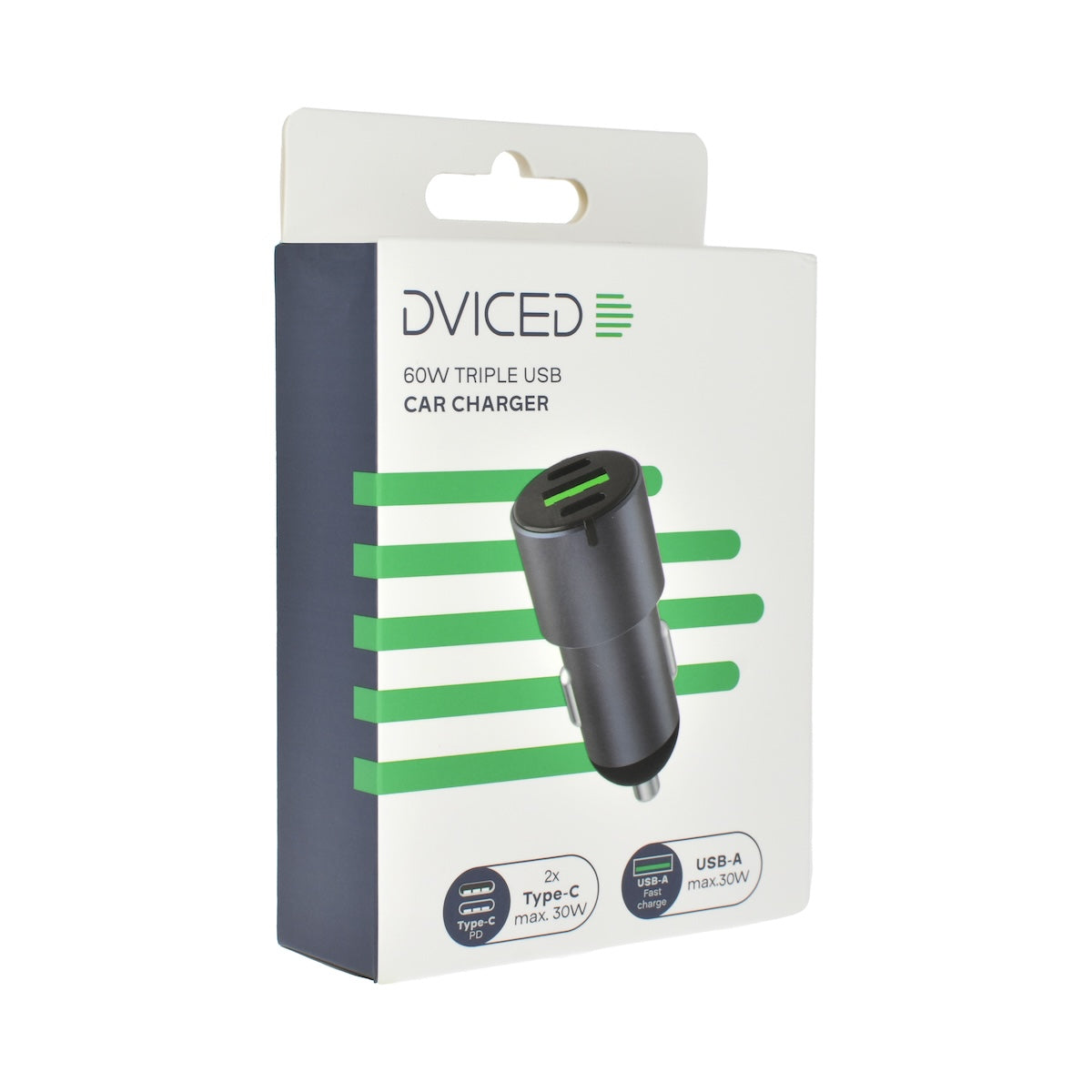 Dviced avtopolnilec 60 W, 1x USB-A, 2x USB-C - siva - iSTYLE SI