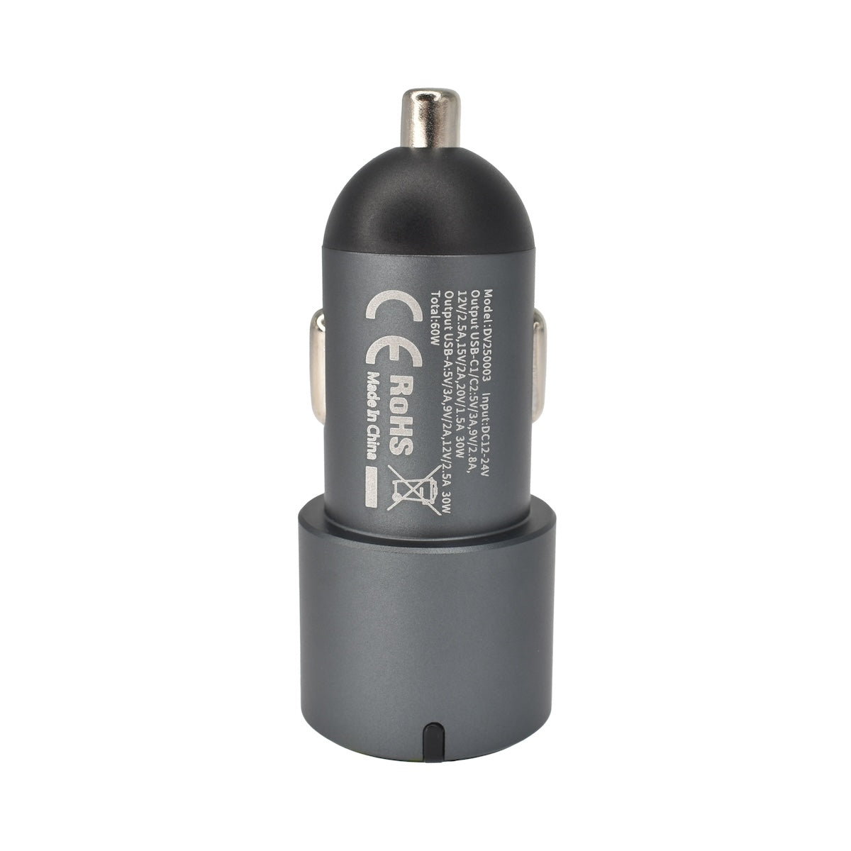 Dviced avtopolnilec 60 W, 1x USB-A, 2x USB-C - siva - iSTYLE SI