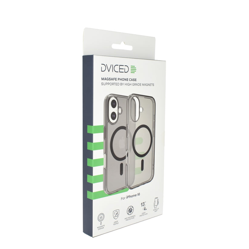 Dviced zatemnjen prozorni ovitek za iPhone 16 z MagSafe - črna - iSTYLE SI