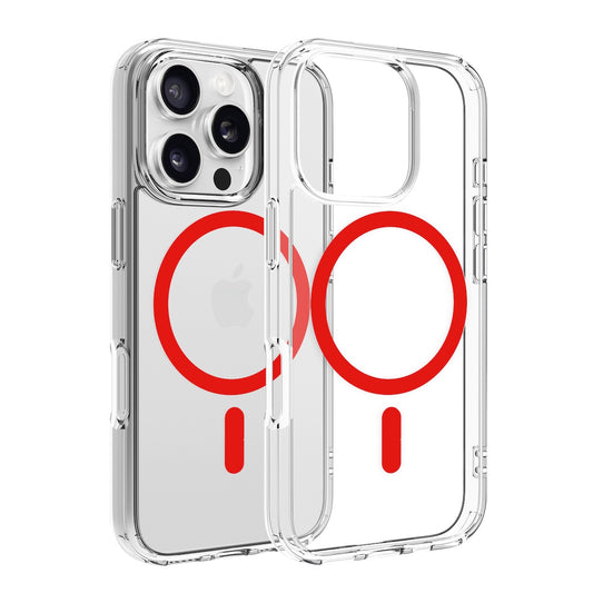 Dviced prozorni ovitek za iPhone 16 Pro z MagSafe - rdeča - iSTYLE SI