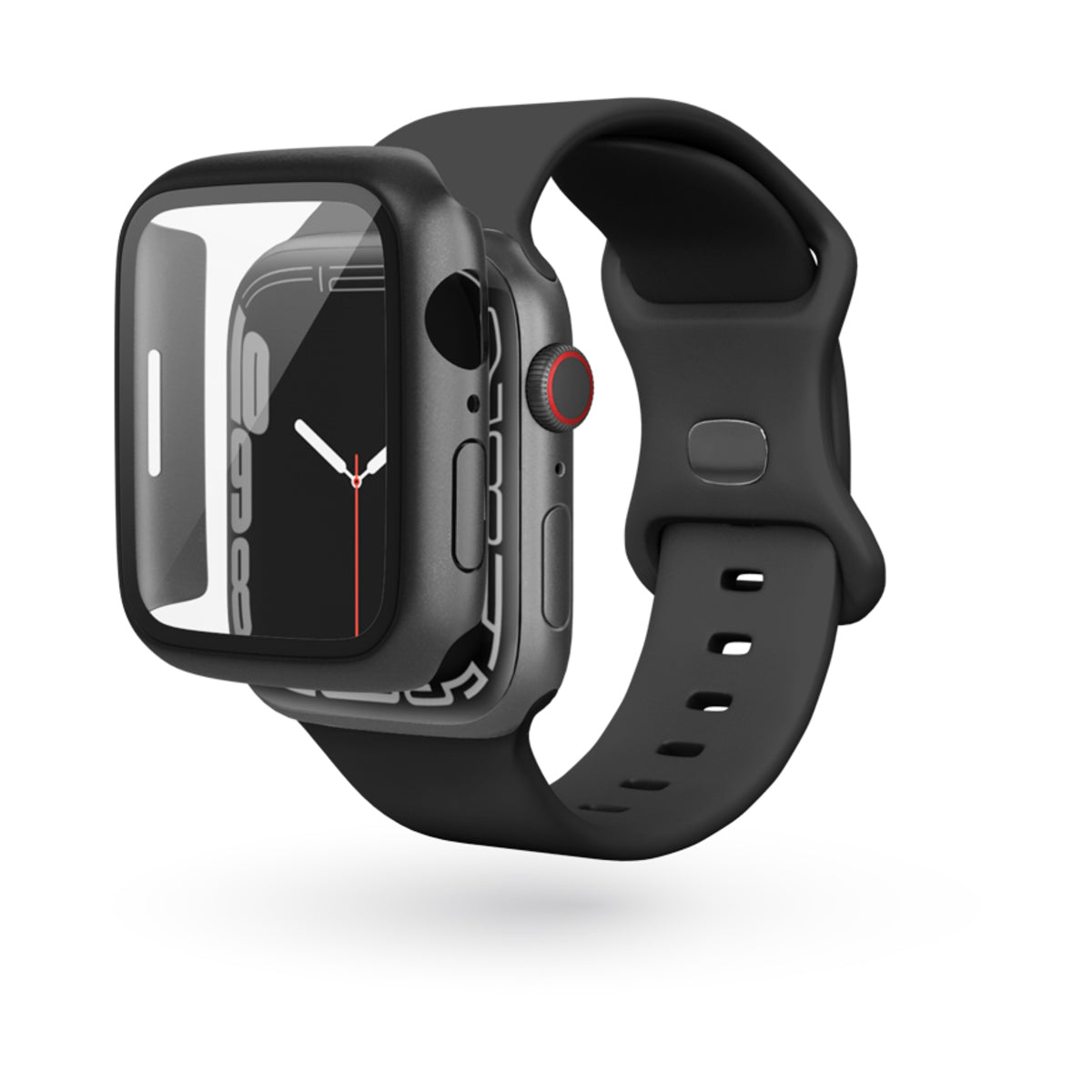 EPICO GLASS CASE za Apple Watch 7 45 mm - črna - iSTYLE SI
