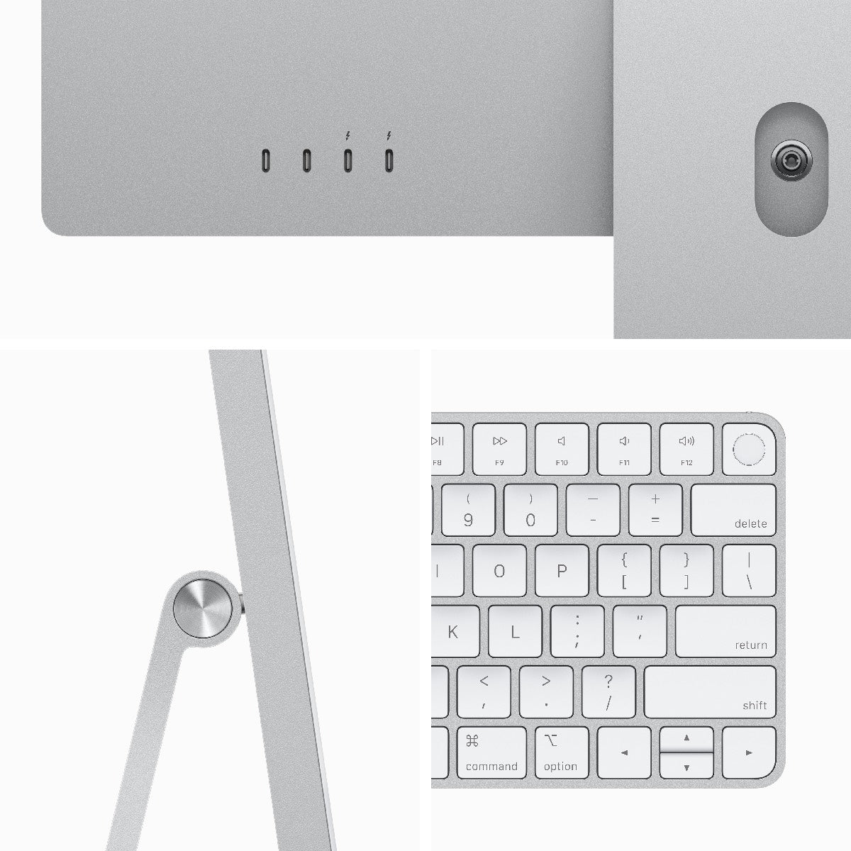 iMac 24 z zaslonom Retina 4,5K: M3 z 8-jedrno CPE in 8-jedrno GPE, 8 GB, 256 GB SSD, International English tipkovnica - srebrn - iSTYLE SI