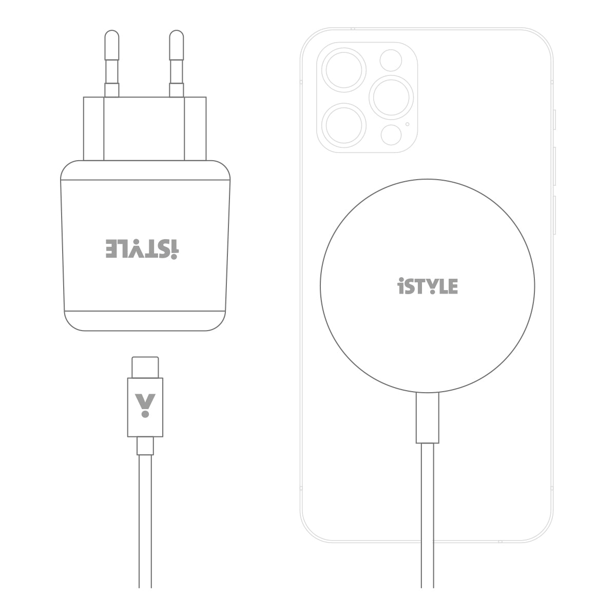 ISTYLE brezžični magnetni polnilec + power adapter - iSTYLE SI