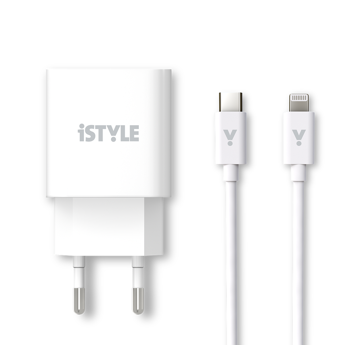 iSTYLE 20 W adapter + USB-C na Lightning kabel - bela - iSTYLE SI
