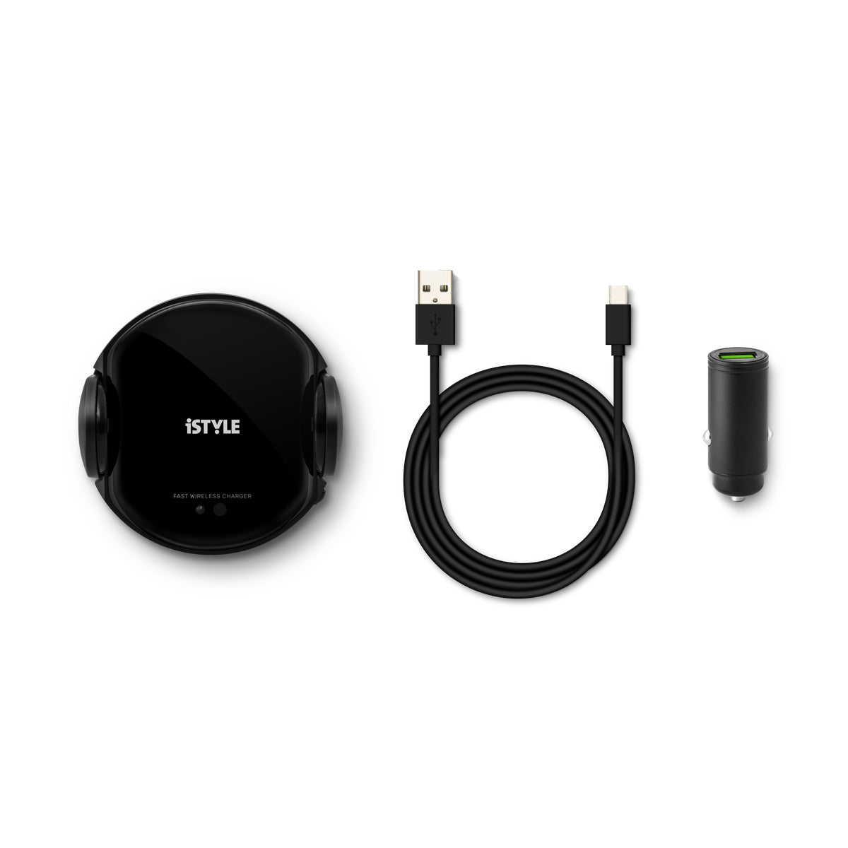 iSTYLE Sensor brezžični polnilec za avto 15W/10W/7.5W/5W + polnilni adapter 18W - črna - iSTYLE SI