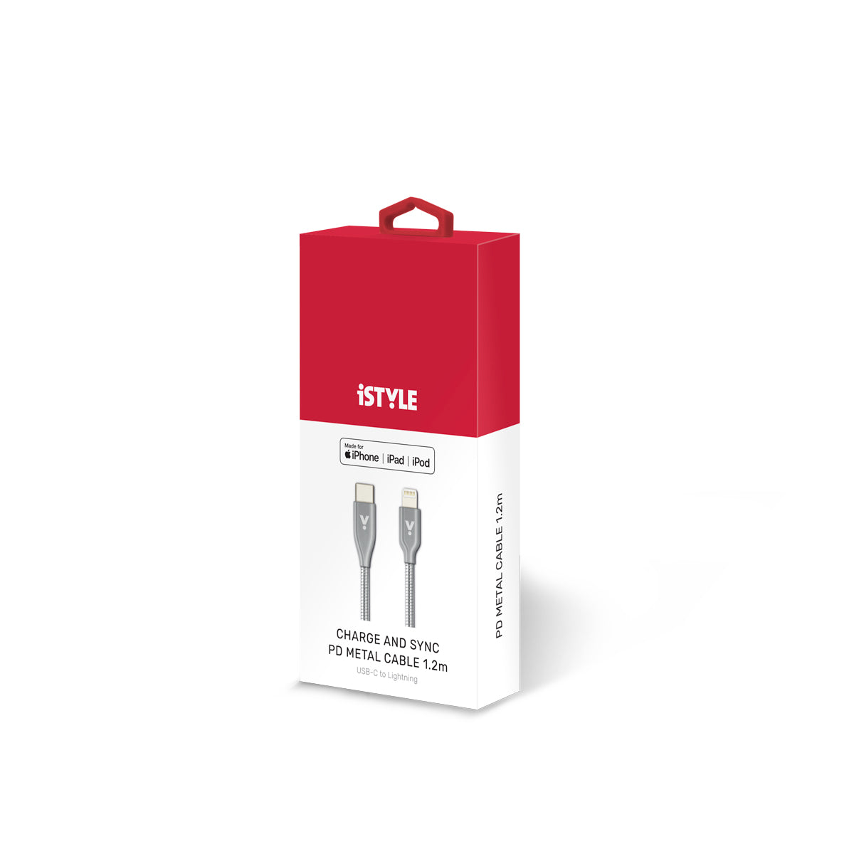 iSTYLE METAL Lightning na USB-C kabel 1.2m - srebrna - iSTYLE SI