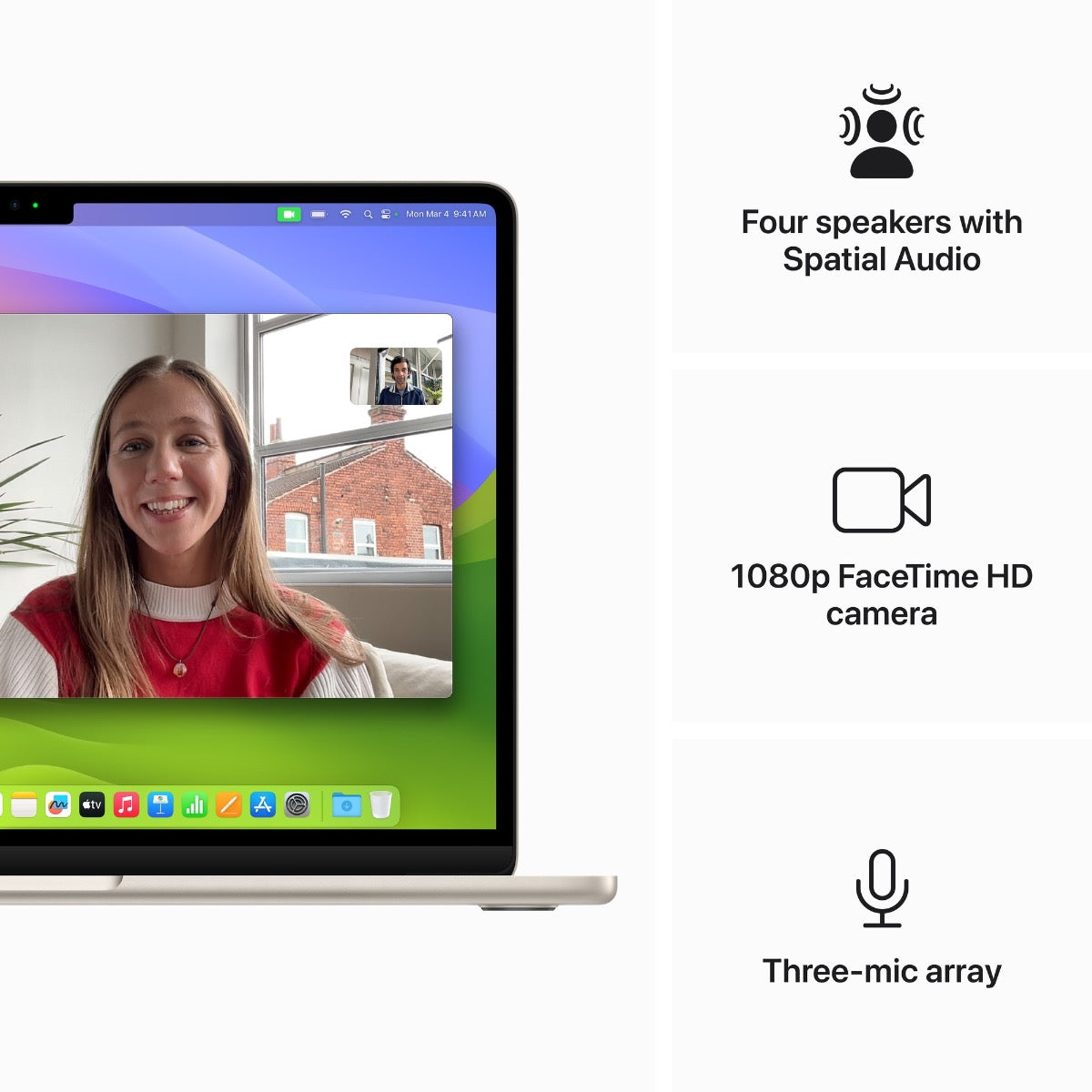 MacBook Air 13: M3 z 8-jedrno CPE in 10-jedrno GPE, 16 GB, 512 GB SSD - zvezdnato zlata - iSTYLE SI