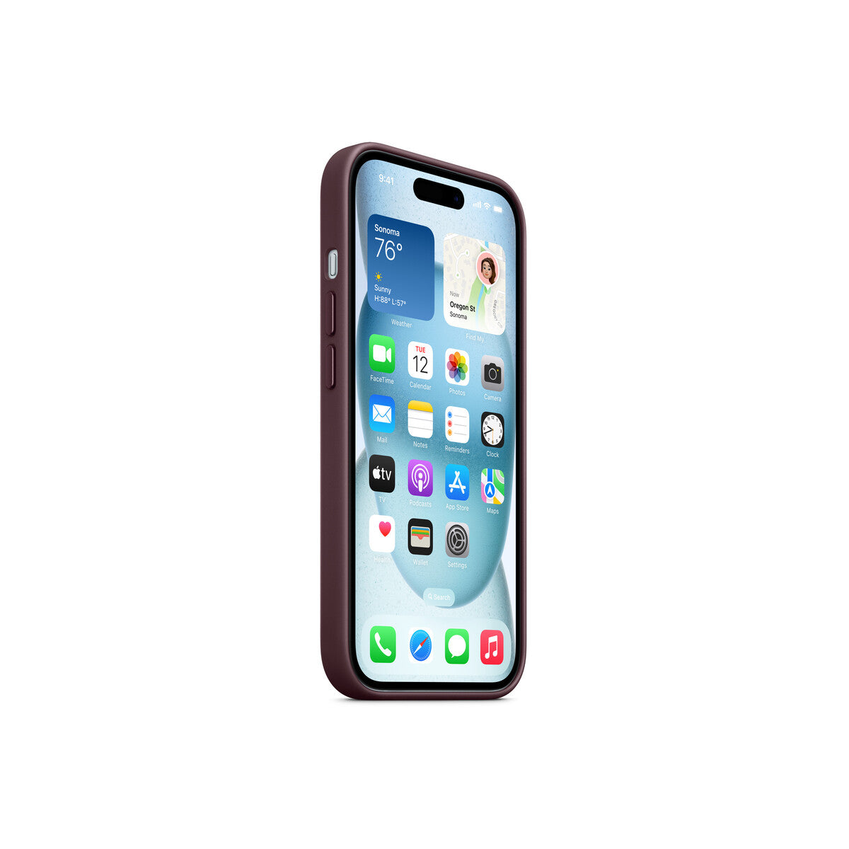Apple ovitek iz tkanine FineWoven za iPhone 15 z MagSafe - murva - iSTYLE SI