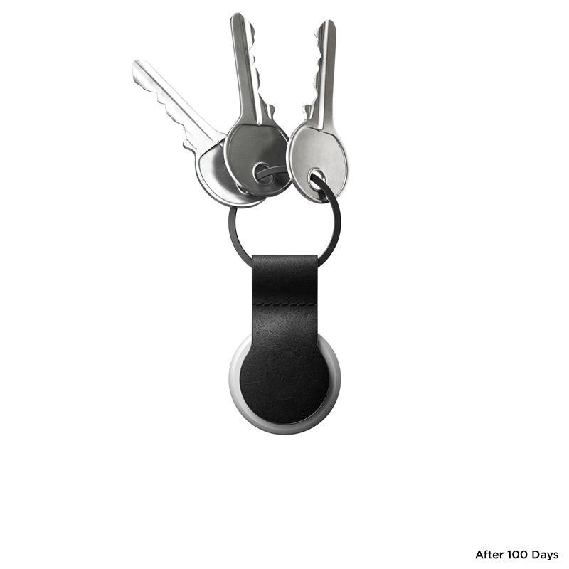 Nomad Leather Loop obesek za Apple Airtag - črna - iSTYLE SI