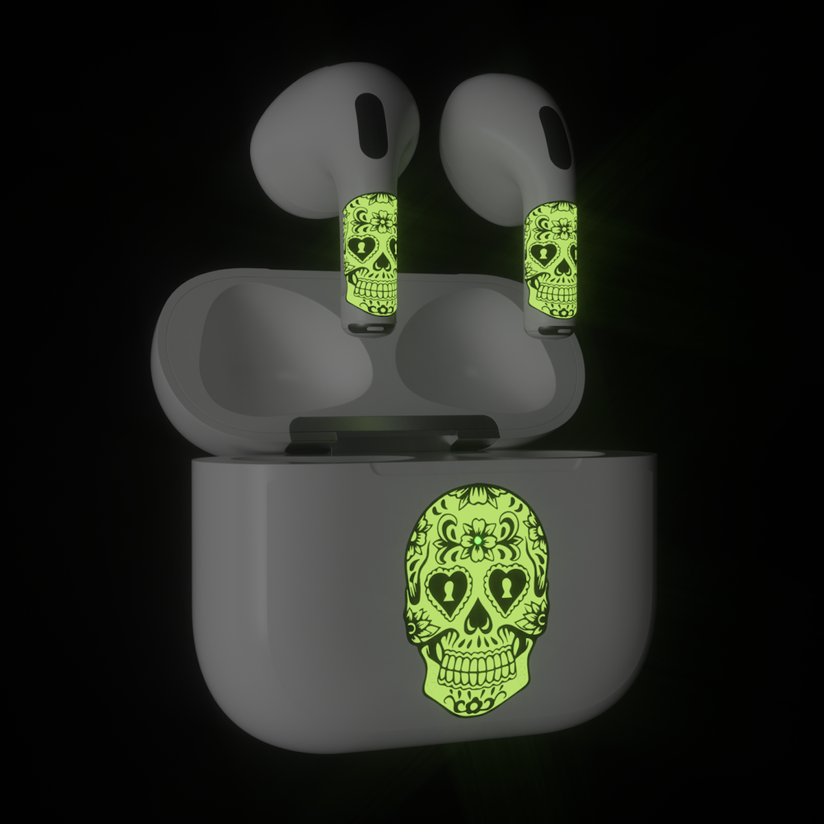 Next One ArtSkin nalepka za Airpods 3. generacija - svetleča lobanja - iSTYLE SI