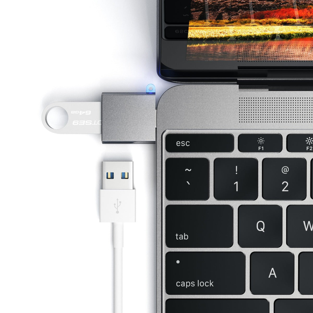 SATECHI USB-C to USB-A adapter - Space Gray - iSTYLE SI