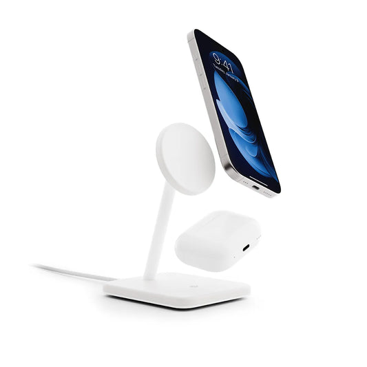 TwelveSouth HiRise 2 Deluxe 2v1 brezžični polnilec - bela - iSTYLE SI