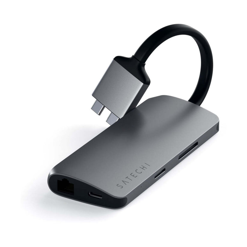 Satechi USB-C Dual Multimedia Adapter - vesoljno siva - iSTYLE SI