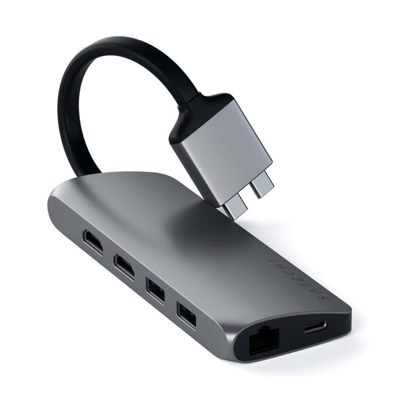 Satechi USB-C Dual Multimedia Adapter - vesoljno siva - iSTYLE SI