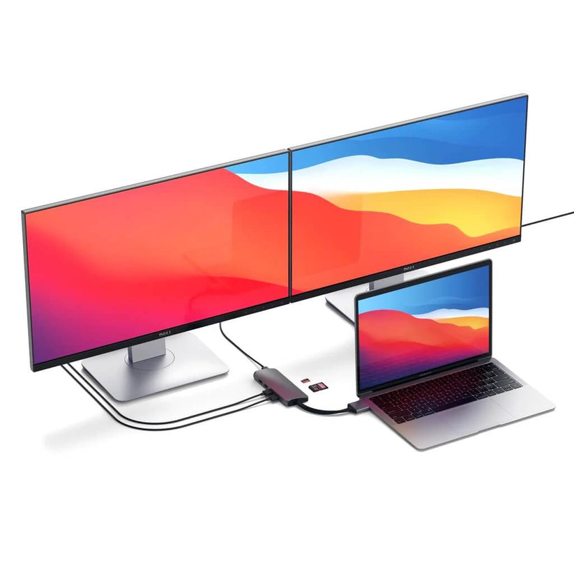 Satechi USB-C Dual Multimedia Adapter - vesoljno siva - iSTYLE SI