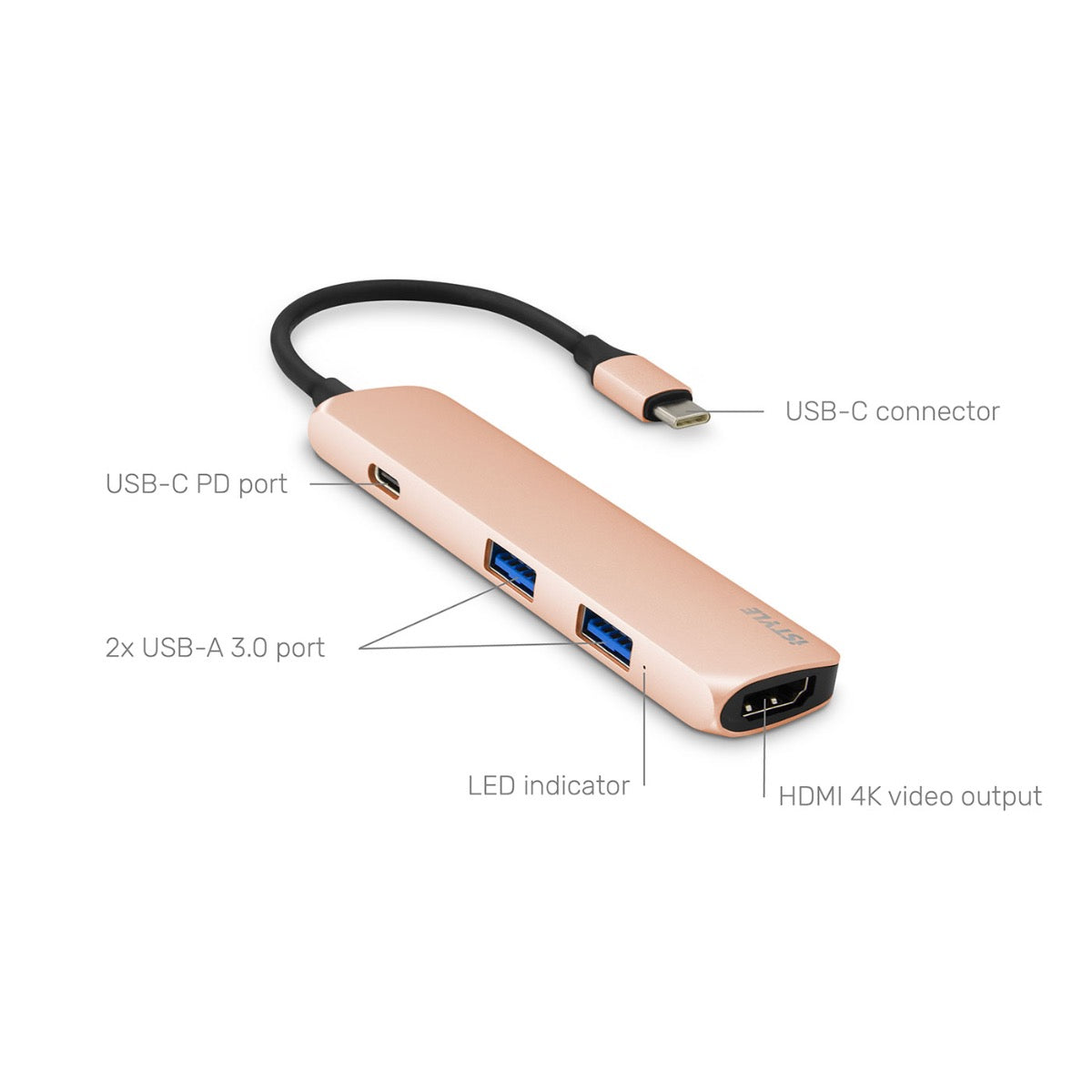 iSTYLE USB-C adapter 4K HDMI - gold/black - iSTYLE SI