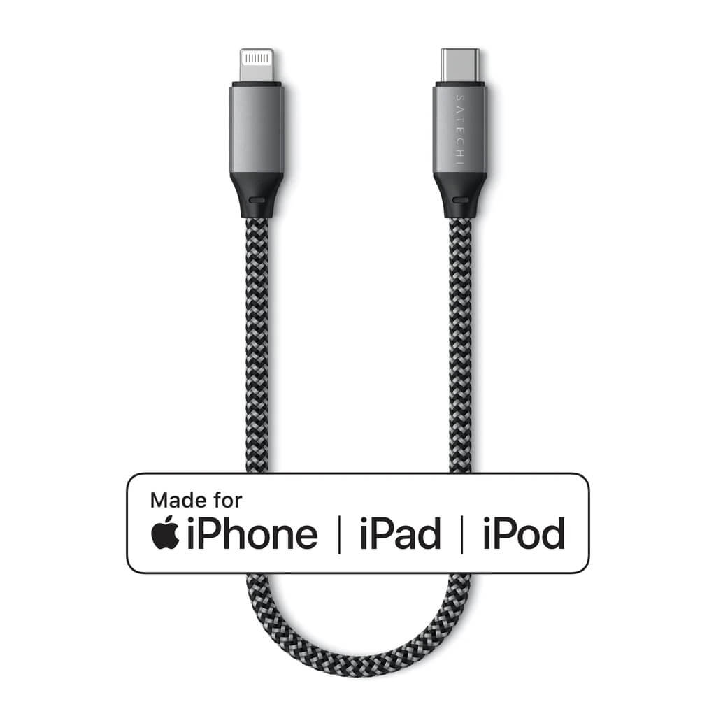 Satechi USB-C na Lightning kabel 25cm - vesoljno siva - iSTYLE SI