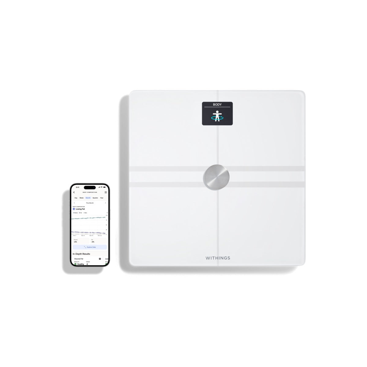 Withings Body Comp Complete Body Analysis Wi-Fi Scale - White - iSTYLE SI