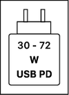Ta naprava podpira hitro polnjenje USB PD, kot je opredeljeno v specifikaciji za USB Implementers Forum Power Delivery.