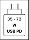 Ta naprava podpira hitro polnjenje USB PD, kot je opredeljeno v specifikaciji za USB Implementers Forum Power Delivery.