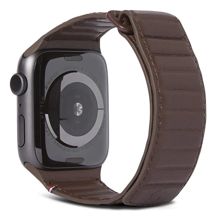 Decoded usnjen magnetni Traction pašček za Apple Watch 45 / 44mm - Chocolate Brown - iSTYLE SI