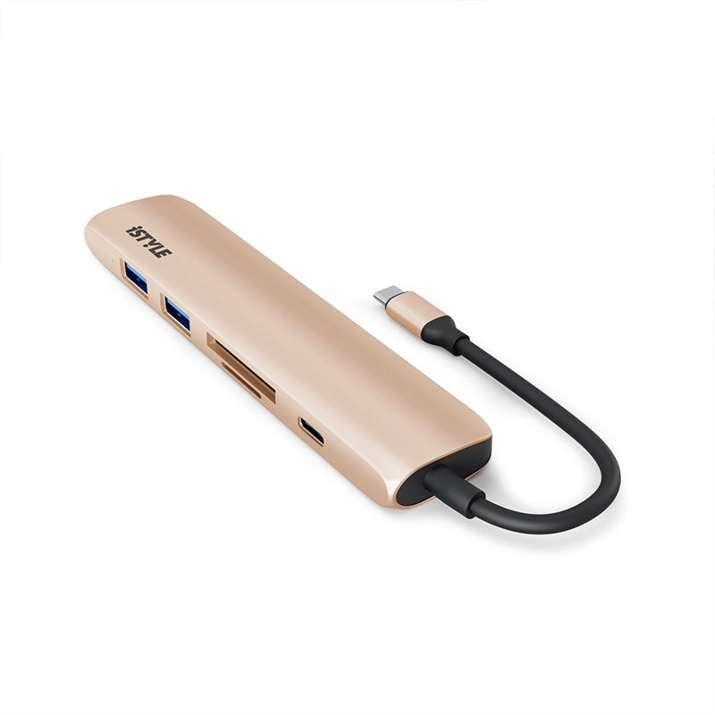 iSTYLE 6v1 aluminijasti USB-C HUB - zlata - iSTYLE SI
