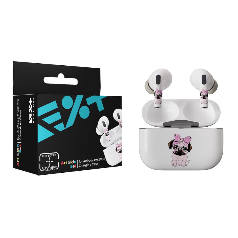 Next One ArtSkin nalepka za Airpods Pro 1. in 2. generacija - roza mops - iSTYLE SI