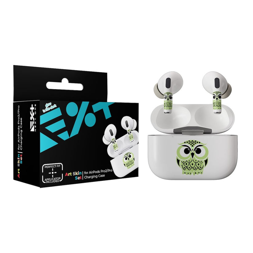 Next One ArtSkin nalepka za Airpods Pro 1. in 2. generacija - svetleča sova - iSTYLE SI