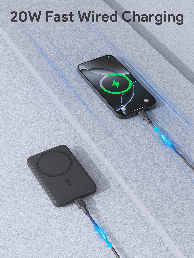 AUKEY 5000 mAh MagSafe Power Bank - nevihtno siva - iSTYLE.si