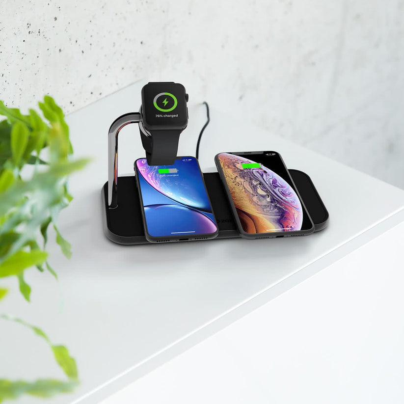 Zens aluminijasti dvojni brezžični polnilec + polnilec za Apple Watch - iSTYLE SI
