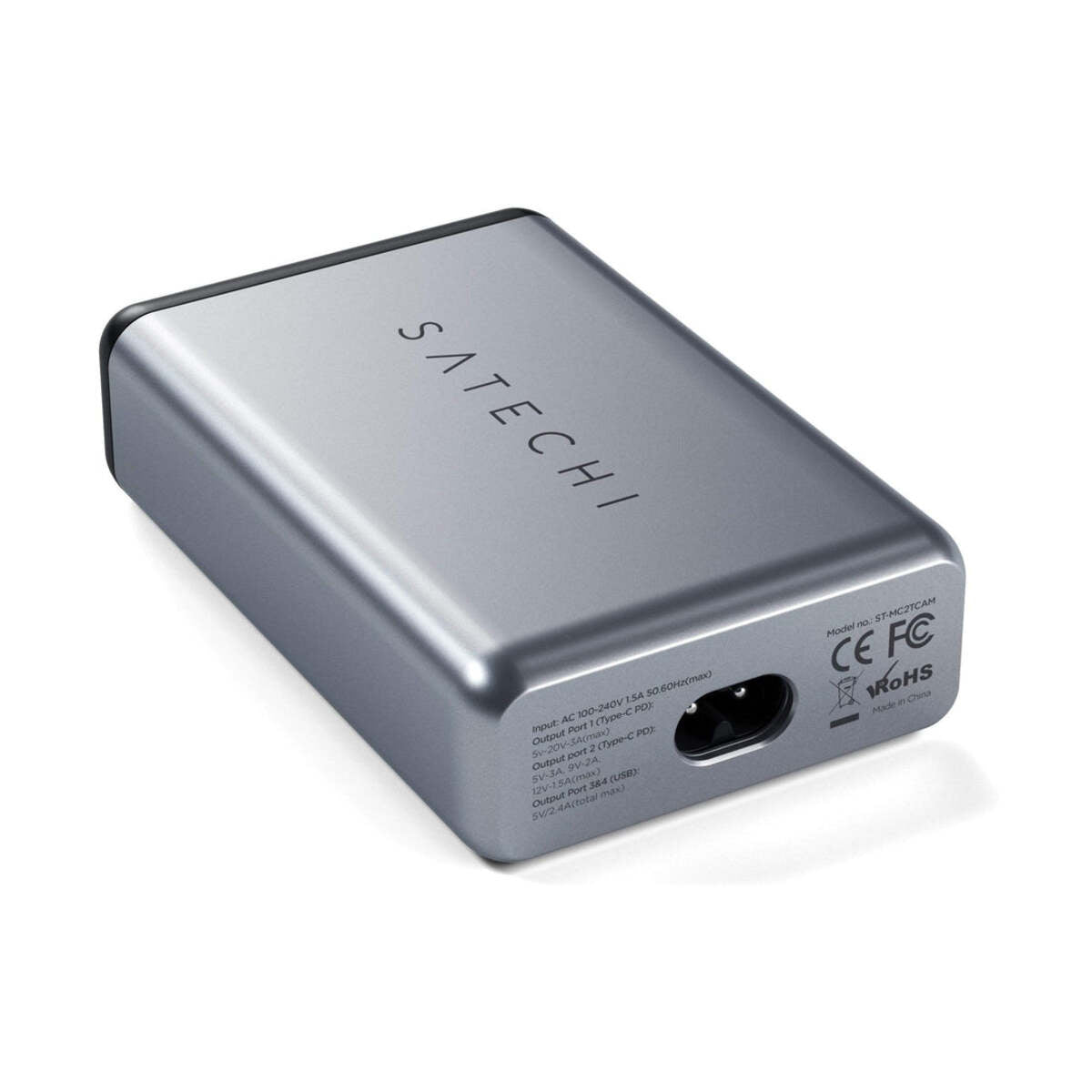 Satechi 75W Dual TYPE-C PD potovalni polnilec - vesoljno siva - iSTYLE SI