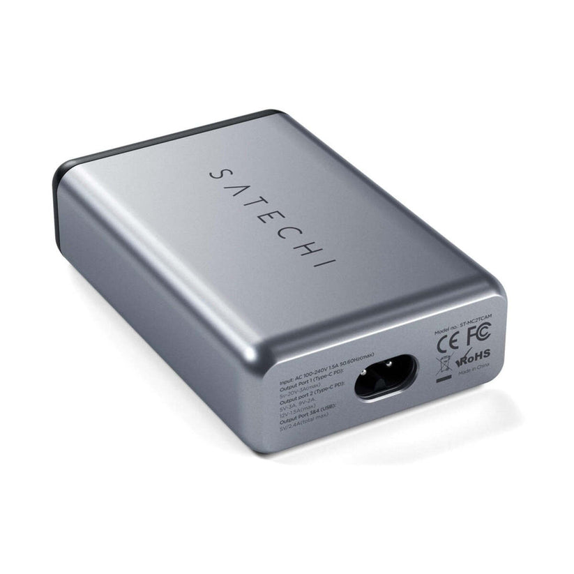 Satechi 75W Dual TYPE-C PD potovalni polnilec - vesoljno siva - iSTYLE SI