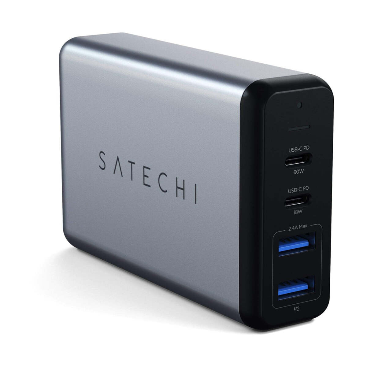Satechi 75W Dual TYPE-C PD potovalni polnilec - vesoljno siva - iSTYLE SI