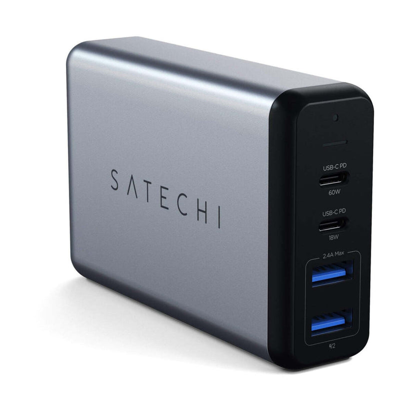 Satechi 75W Dual TYPE-C PD potovalni polnilec - vesoljno siva - iSTYLE SI