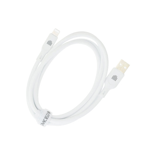 Dviced kabel USB-A na Lightning silicone 1,25 m - bela