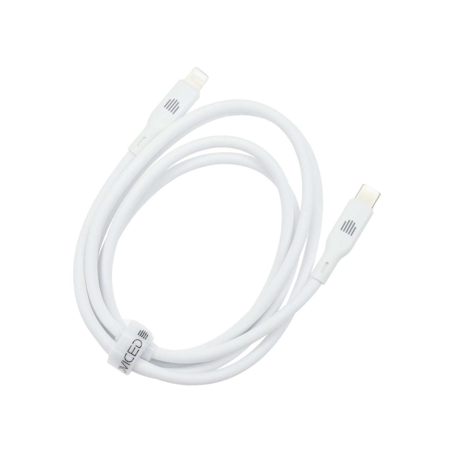 Dviced kabel USB-C na Lightning silicone 1,25 m - bela