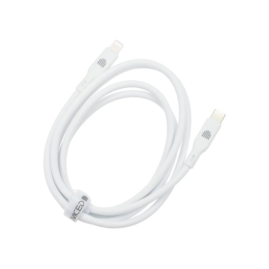 Dviced kabel USB-C na Lightning silicone 1,25 m - bela