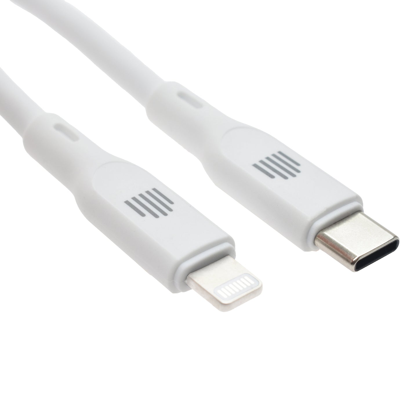 Dviced kabel USB-C na Lightning silicone 1,25 m - bela