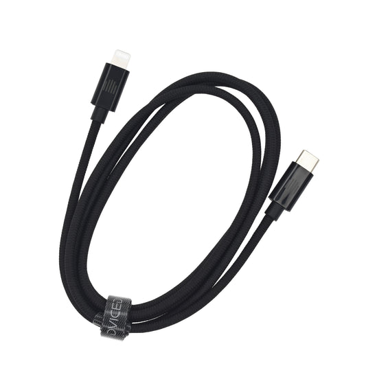 Dviced kabel USB-C na Lightning Nylon Textile 1,25 m - črna