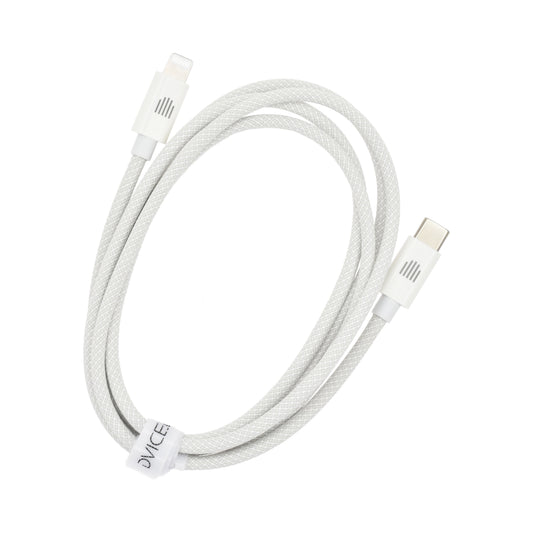 Dviced kabel USB-C na Lightning Nylon Textile 1,25 m - bela