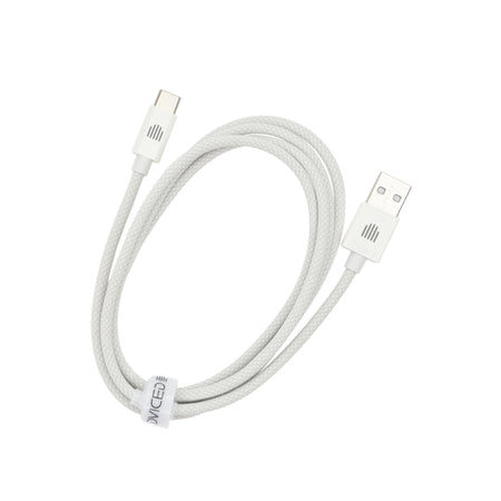 Dviced kabel USB-A na USB-C Nylon Textile 1,25 m - bela