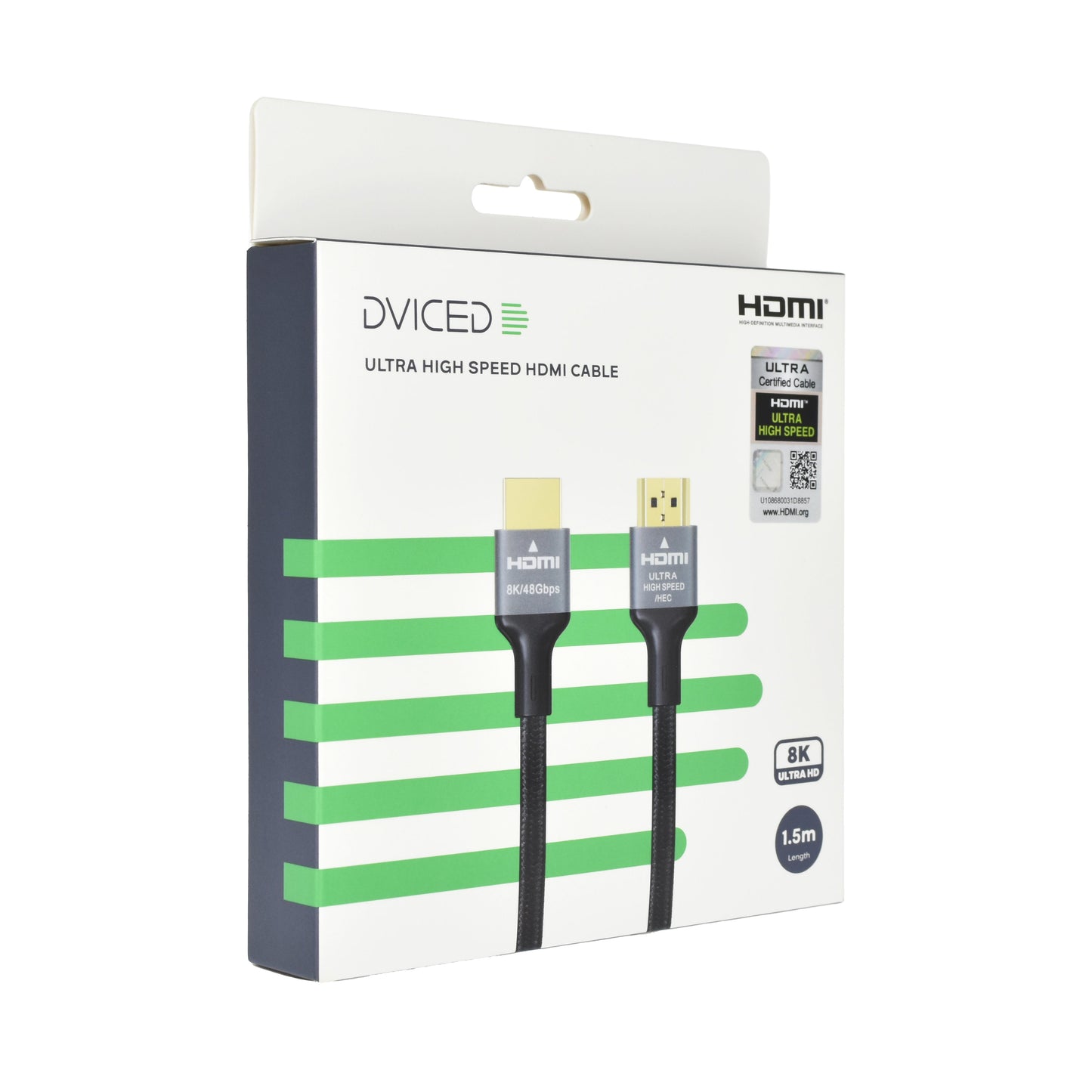 Dviced HDMI kabel Braided 1,5 m - črna