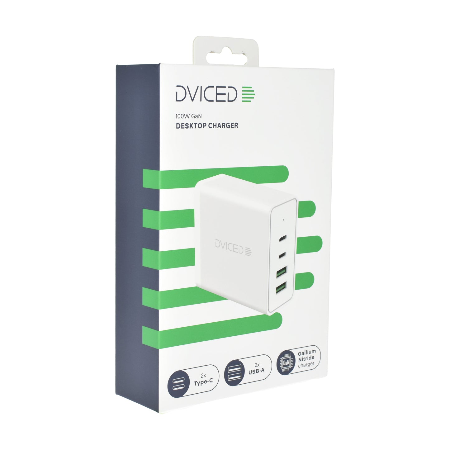 Dviced namizni polnilnik 100 W GaN 2C2A EU - bela