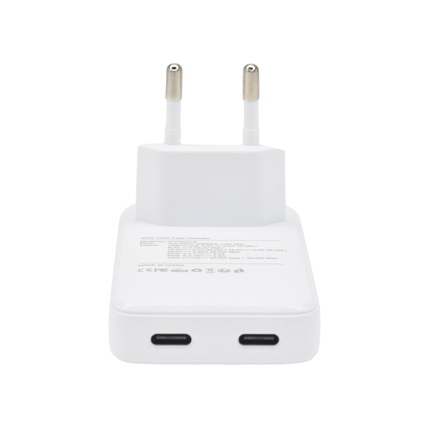 Dviced polnilnik 45 W GaN CC EU - bela