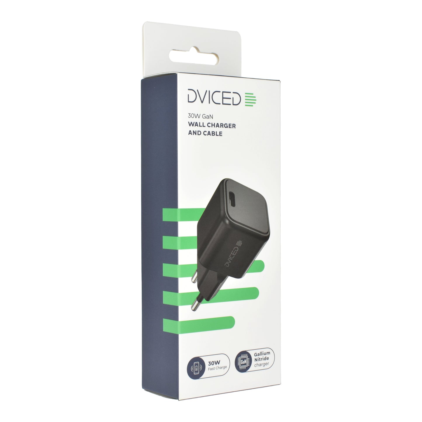 Dviced polnilnik, kabel 30 W GaN C EU - črna