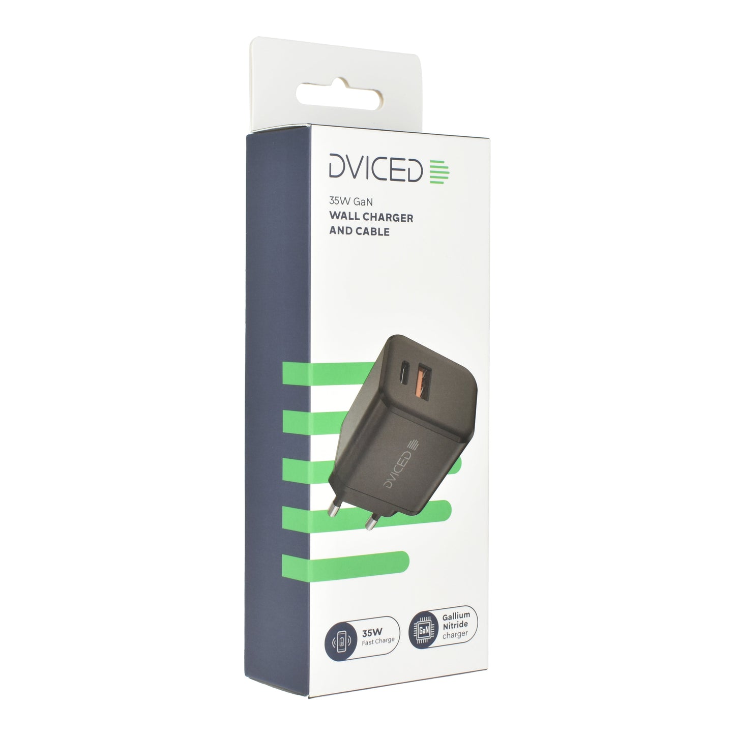 Dviced polnilnik, kabel 35 W GaN 1C1A EU - črna