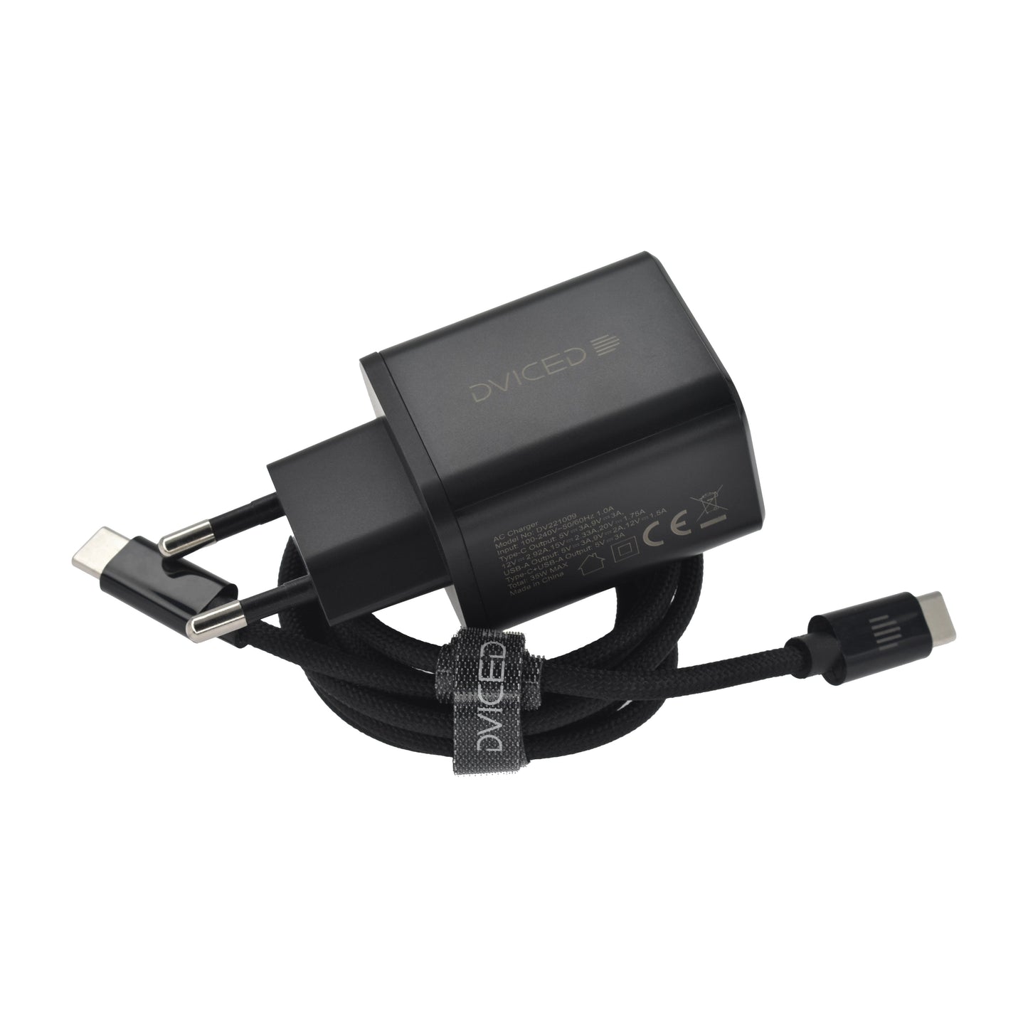 Dviced polnilnik, kabel 35 W GaN 1C1A EU - črna