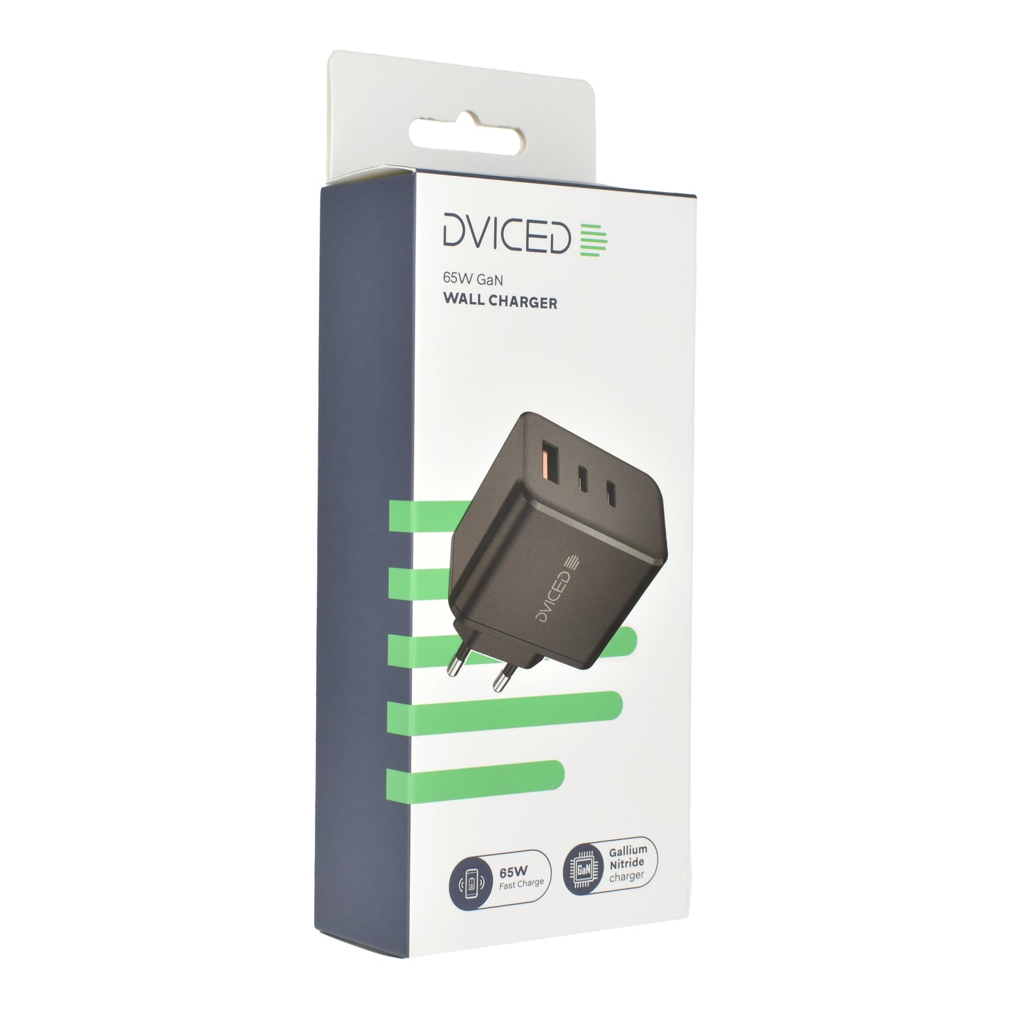 Dviced polnilnik 65 W GaN 2C1A EU - črna