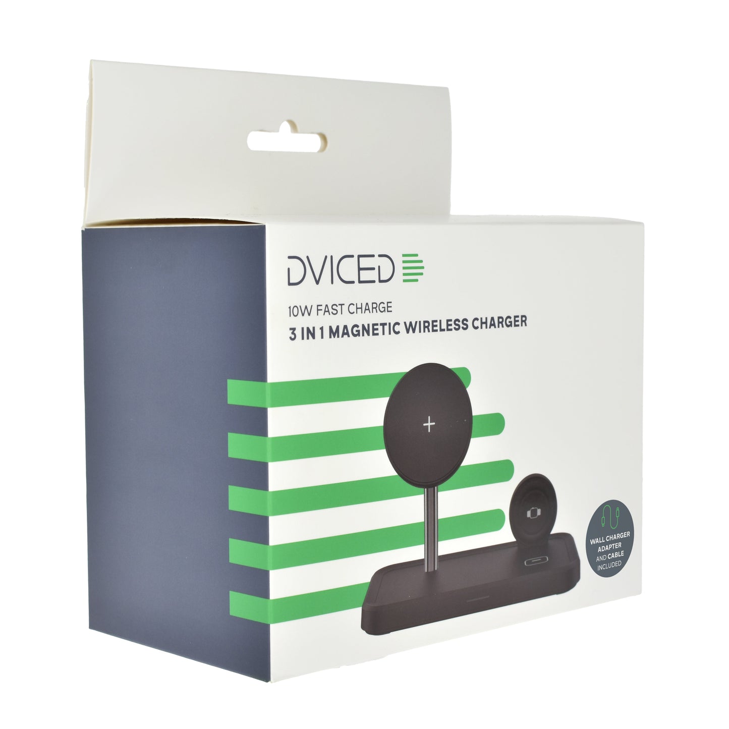 Dviced 3-v-1 magnetno brezžično stojalo s kablom za polnjenje - črna